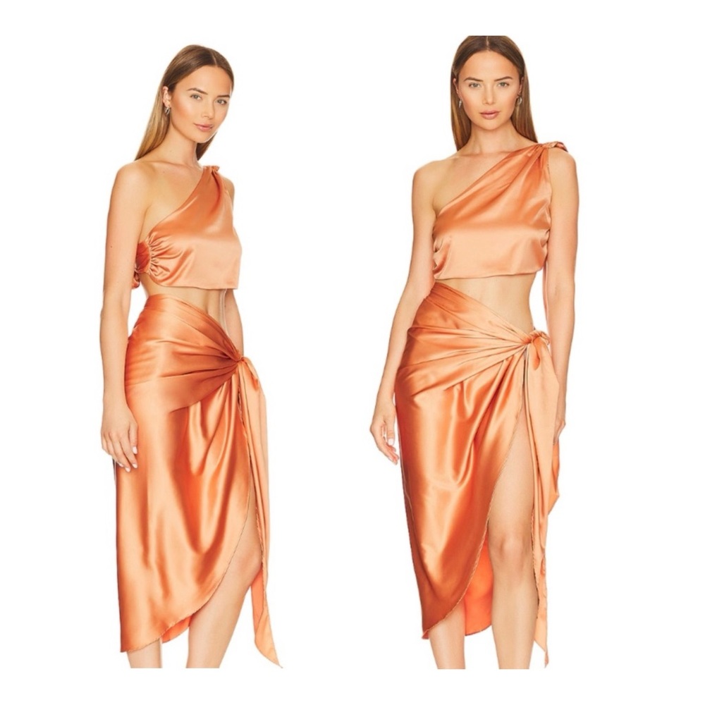 Baobab Collection Marea 2pc Set Asymmetrical Set in Orange “Luz” NWT